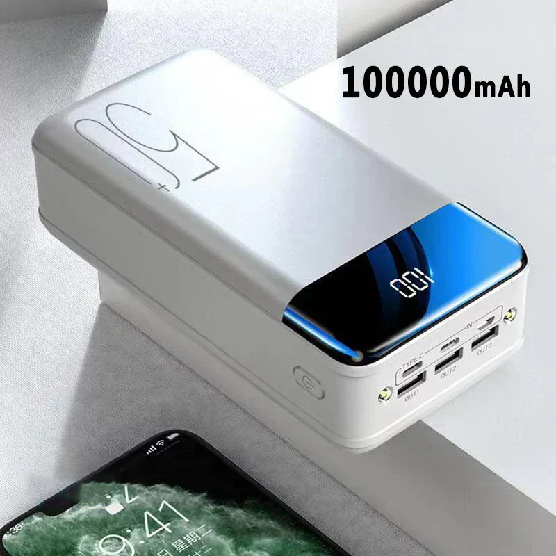 Draagbare Power Bank Snellader 10000mAh USB-C 2 Poorten