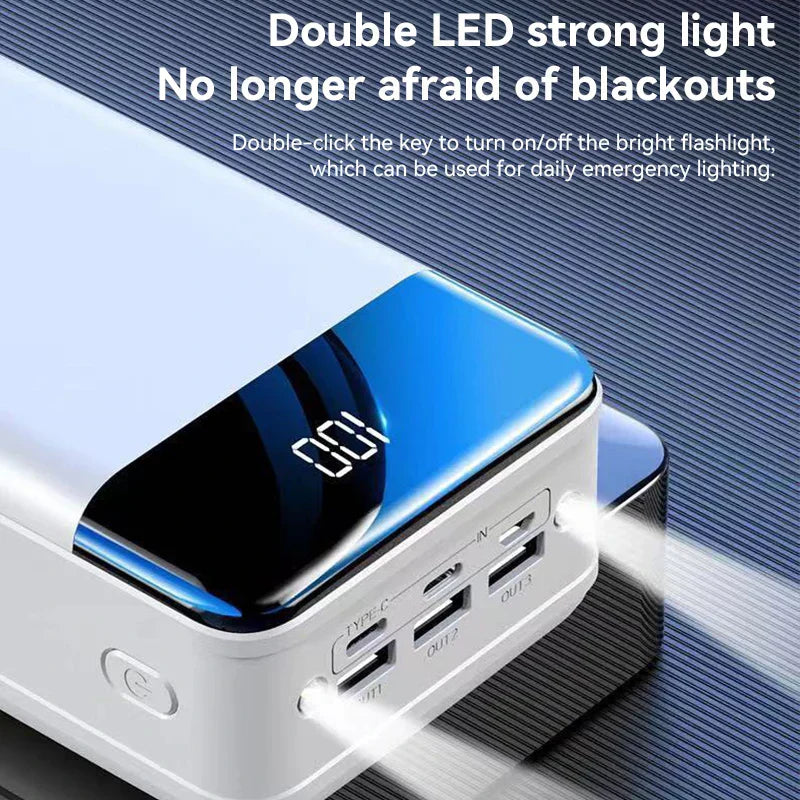 Draagbare Power Bank Snellader 10000mAh USB-C 2 Poorten