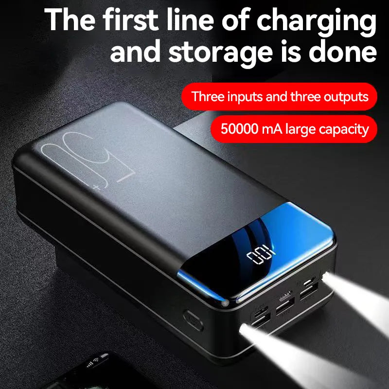 Draagbare Power Bank Snellader 10000mAh USB-C 2 Poorten