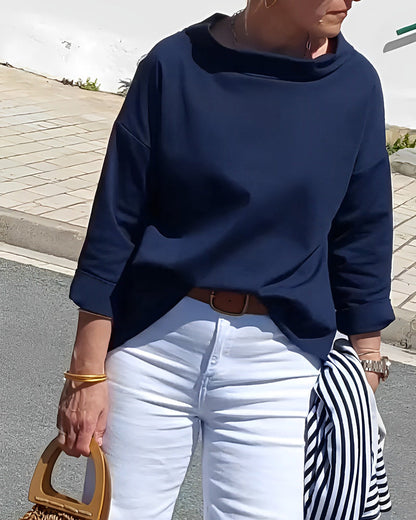 Dames Ronde Hals Top – Stijlvolle T-shirt met Korte Mouwen en Comfortabele Pasvorm
