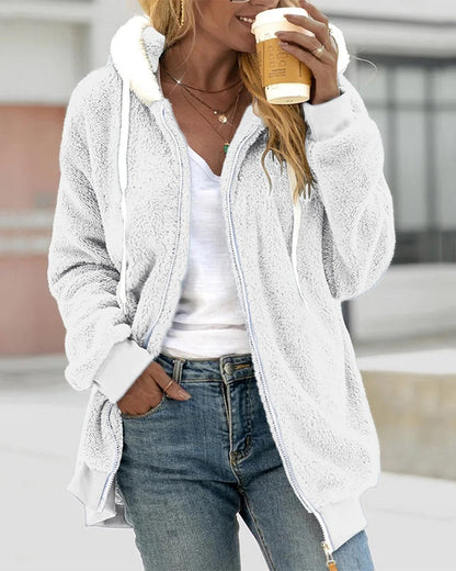 Dames Zip-Up Jas – Zachte en Stijlvolle Jas voor Herfst en Winter