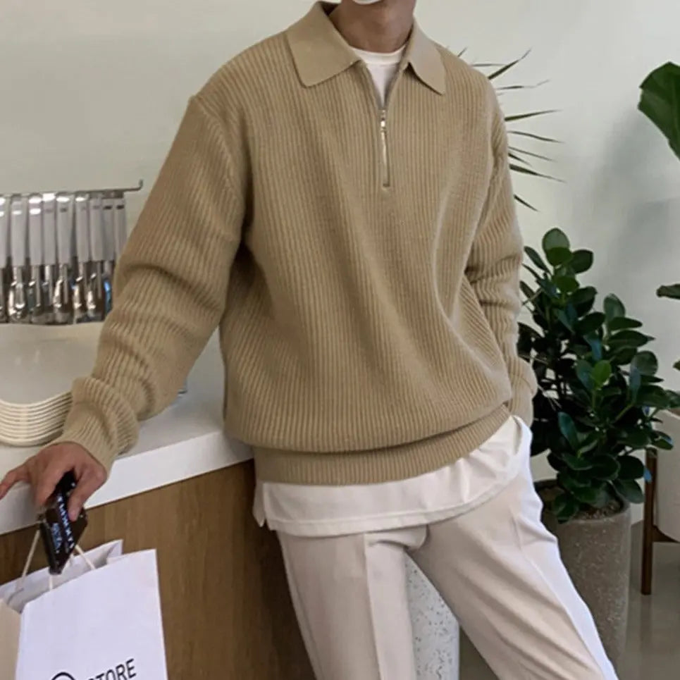 Herenpullover kwart rits – Comfortabele trui met moderne pasvorm en stijlvol design