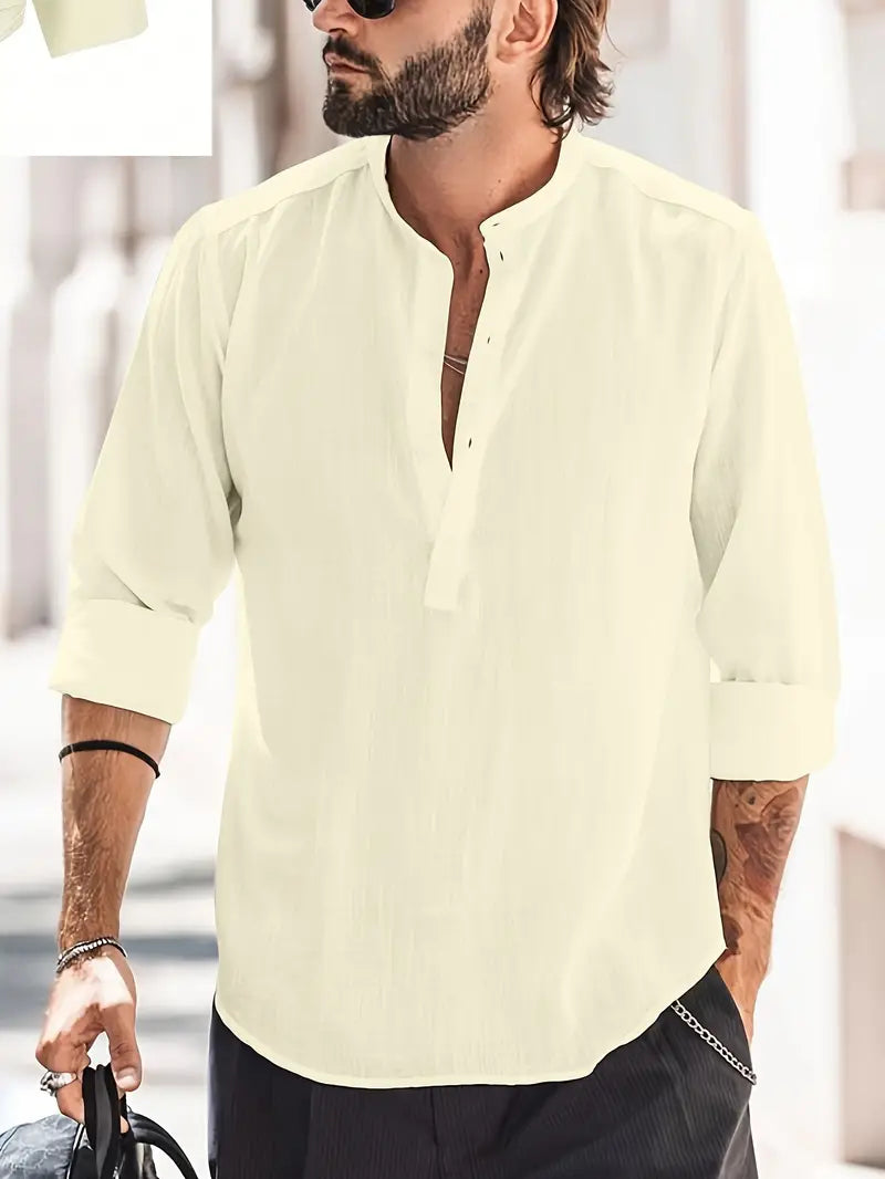 Langarmig Shirt Heren – Comfortabel T-shirt met Lange Mouwen voor Casual en Formeel Gebruik
