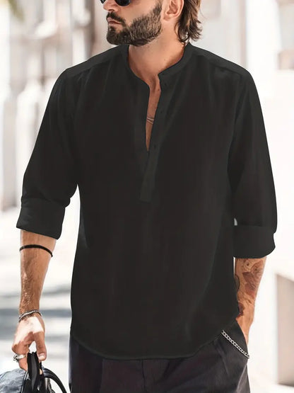 Langarmig Shirt Heren – Comfortabel T-shirt met Lange Mouwen voor Casual en Formeel Gebruik