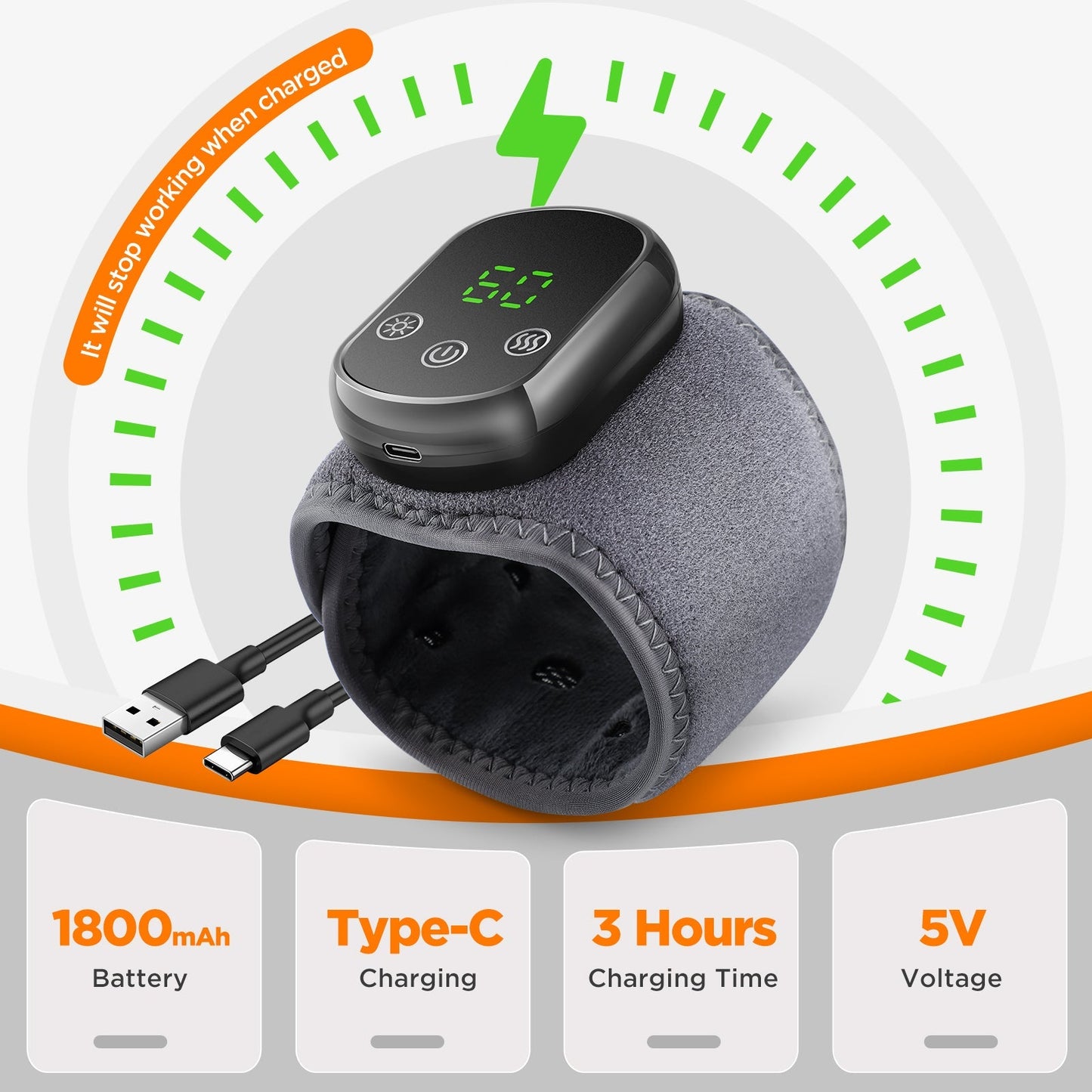 Pols Massage Brace Warmtecompressiefunctie