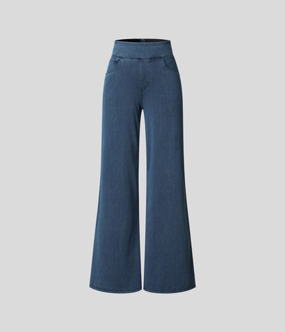 Elastische Hoge Taille Broek Dames – Comfy Broek met Stretch en Casual Design