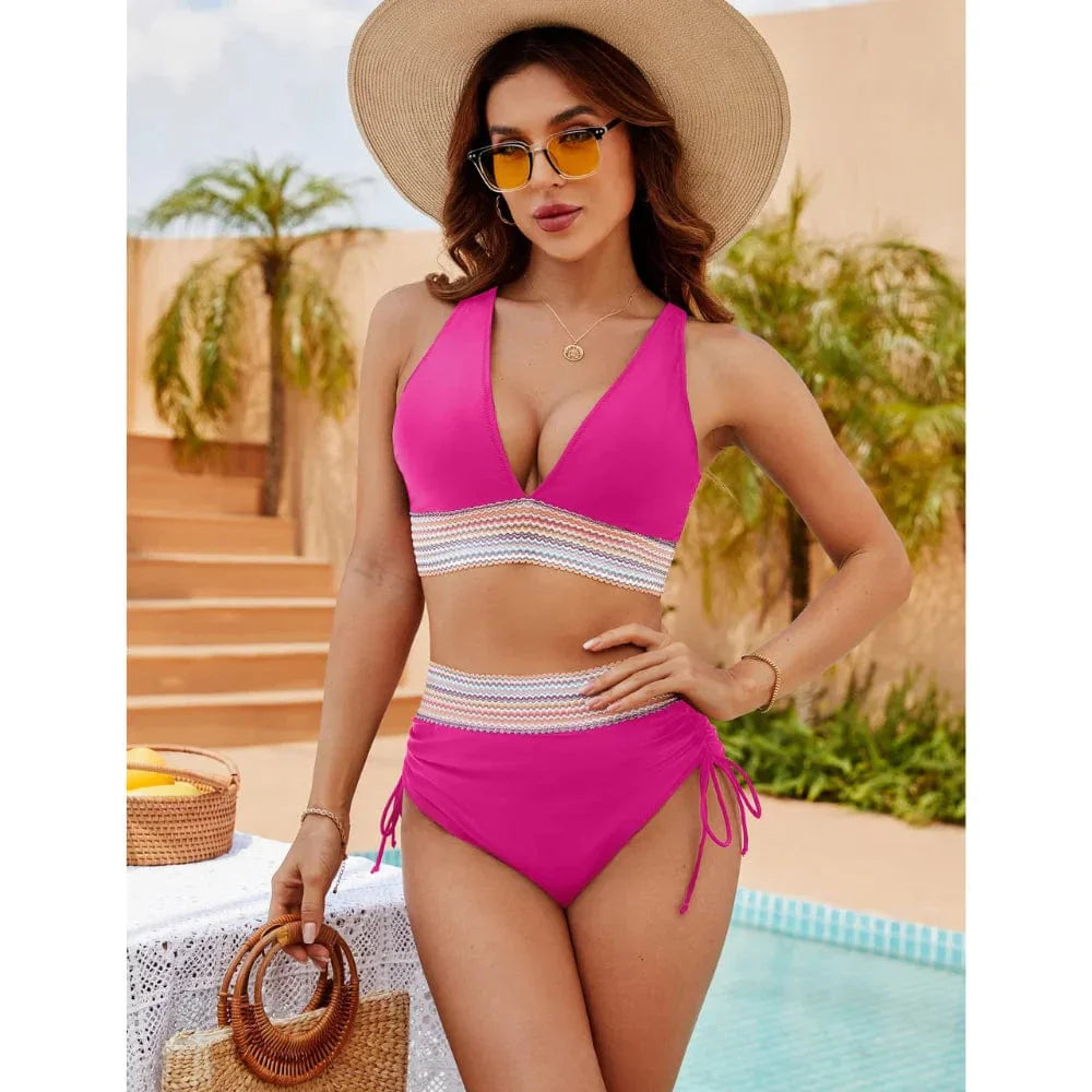 Bikini hoge taille dames – Elegante zwemkleding met trendy design en comfortabele pasvorm