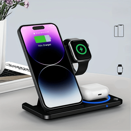 Draadloos Oplaadstation 3 in 1 Dock voor iPhone AirPods Apple Watch