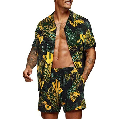Casual set voor heren – Comfortabele bedrukt outfit voor dagelijks gebruik