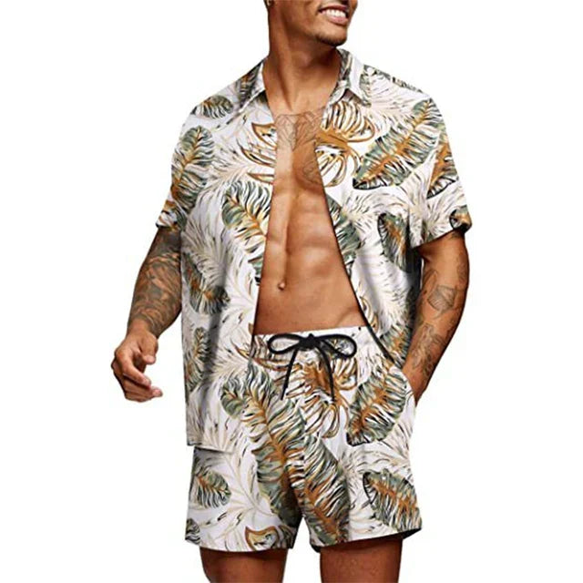 Casual set voor heren – Comfortabele bedrukt outfit voor dagelijks gebruik