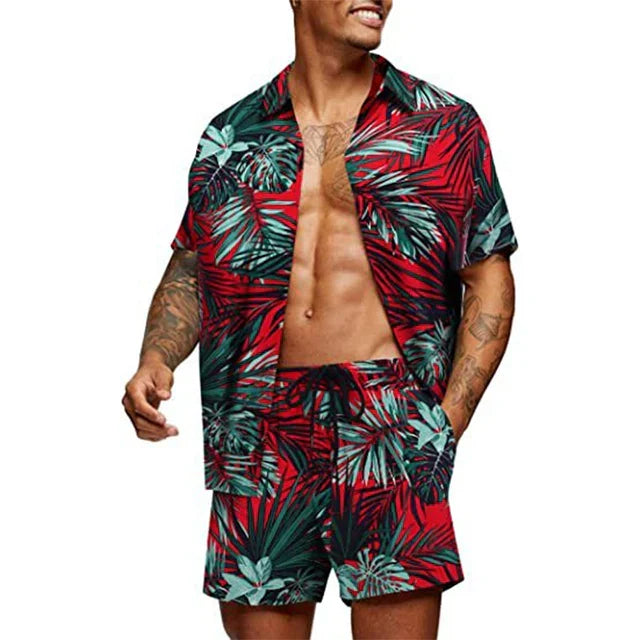 Casual set voor heren – Comfortabele bedrukt outfit voor dagelijks gebruik