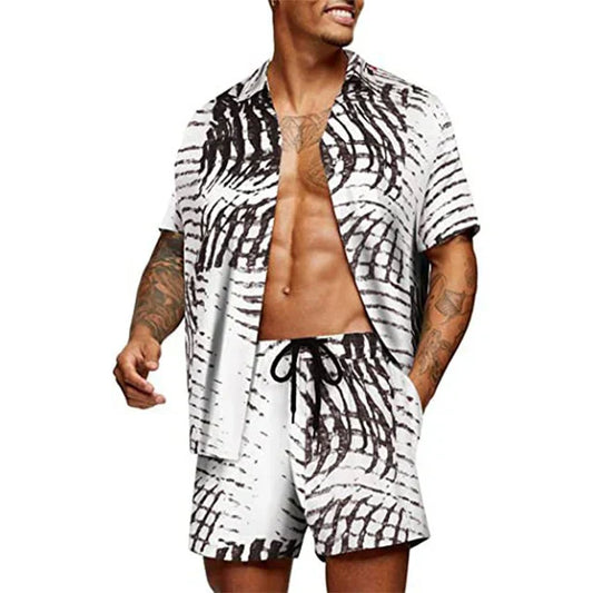 Casual set voor heren – Comfortabele bedrukt outfit voor dagelijks gebruik