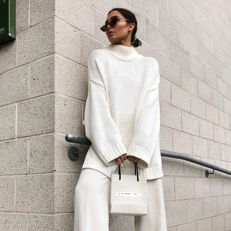 Dames Coltrui Losse Fit – Comfortabele Trui van Zachte Wol voor Herfst