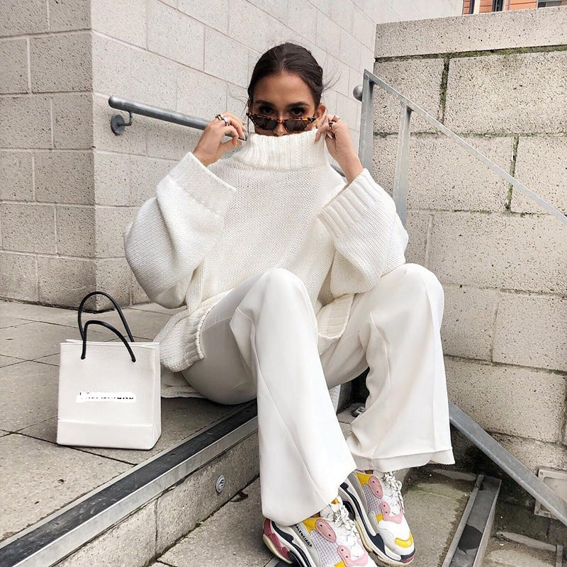 Dames Coltrui Losse Fit – Comfortabele Trui van Zachte Wol voor Herfst