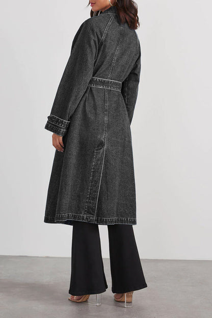Lange Jeansmantel Dames – Modieuze Jeansjas met Oversized Pasvorm en Zakken