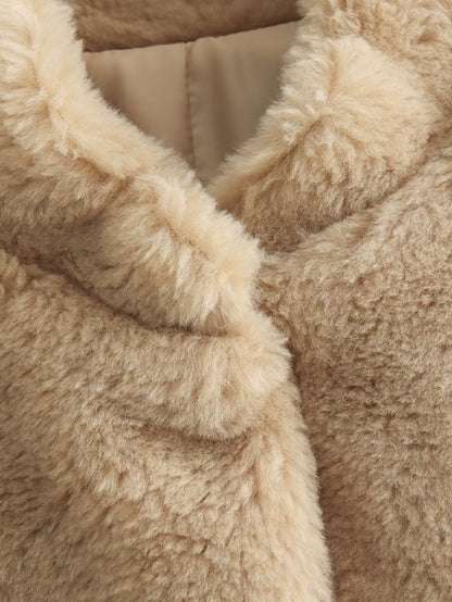Zachte Teddyjack Dames – Comfortabele Teddybeer Jas voor Koud Weer