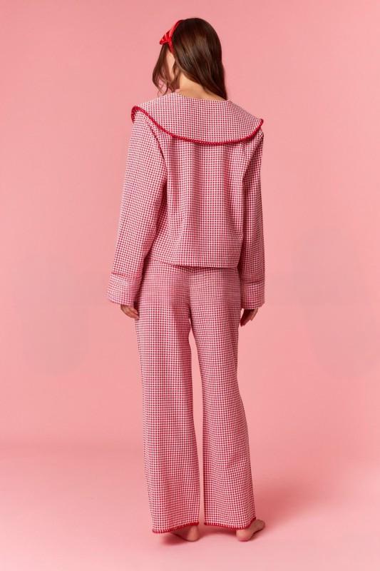 Kerst Pyjama Set Dames Lange Mouwen Top Brede Pijpen Broek