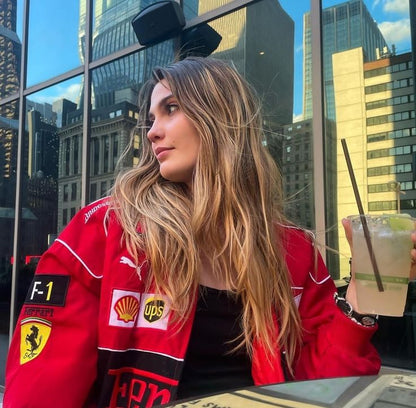 Vintage Ferrari Racer Jack – Sportieve Unisex Jack van Duurzame Materialen