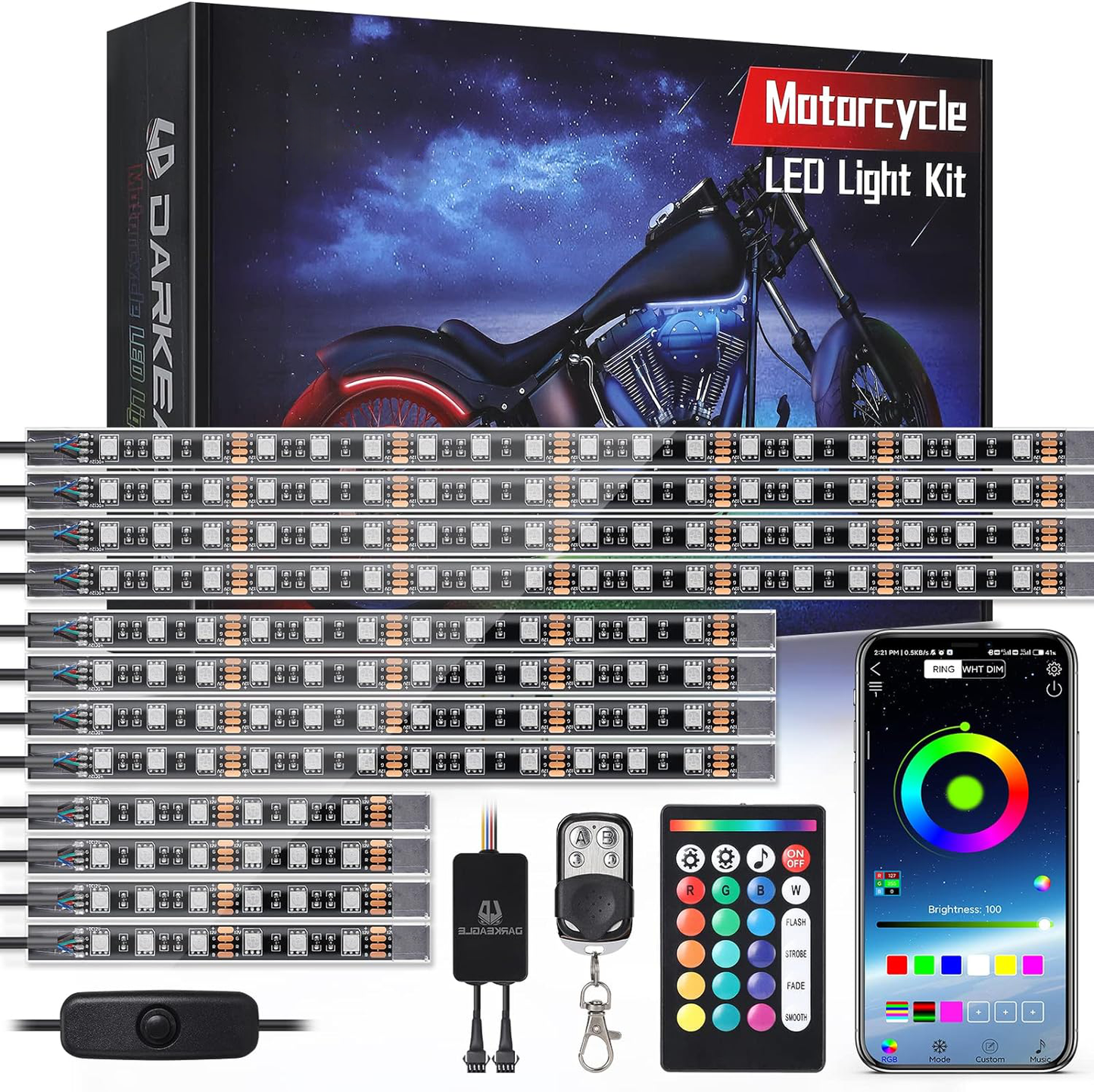 Motorfiets LED Lichtset 12-delig Remlicht Richtingaanwijzer