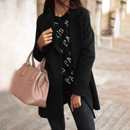 Damesmantel Eenrijig – Elegante lange jas voor dames, perfect voor elke gelegenheid