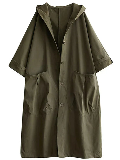 Trenchcoat Dames met Kapuze – Stijlvolle Waterdichte Lange Jas voor Herfst