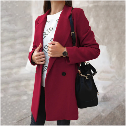 Damesmantel Eenrijig – Elegante lange jas voor dames, perfect voor elke gelegenheid