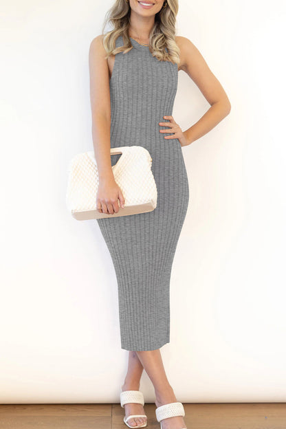 Zomerse jurk dames – Elegante lange mouwloze jurk voor bruiloft en feest