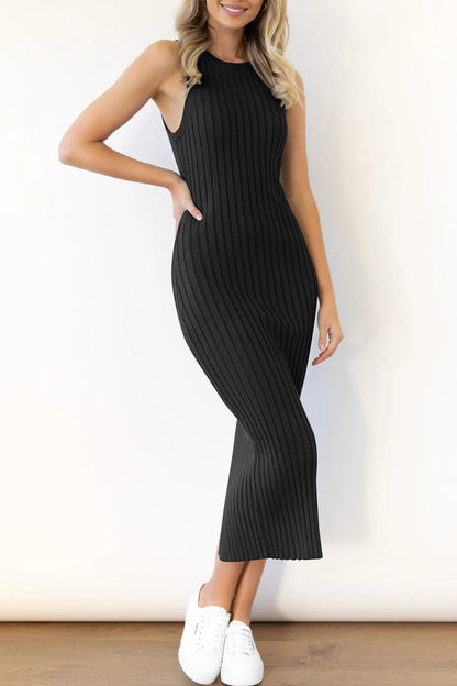 Zomerse jurk dames – Elegante lange mouwloze jurk voor bruiloft en feest