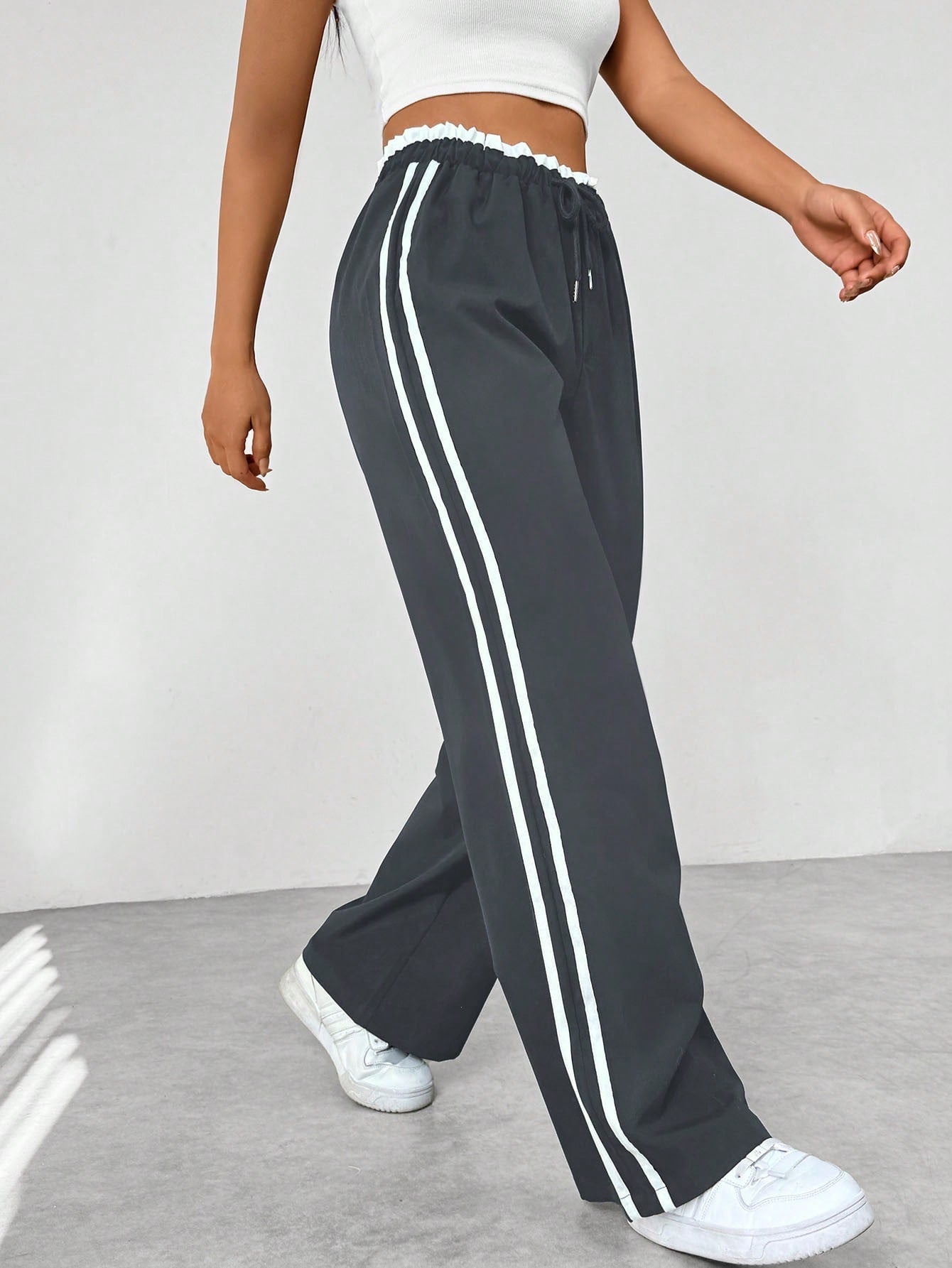 Trendy Wide-Leg Broek Dames – Sportieve Broek van Ademend Materiaal