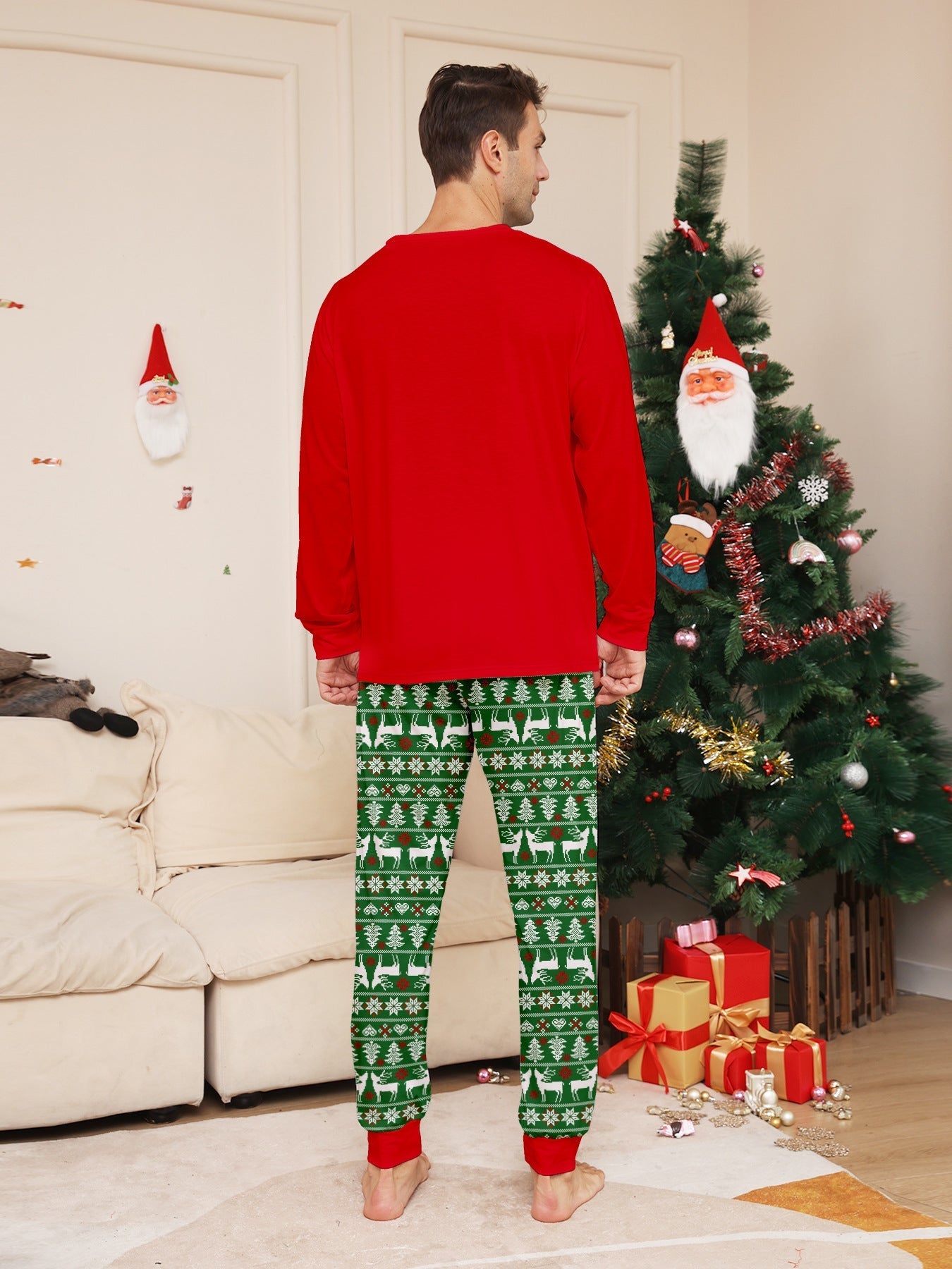 Familie Kerst Pyjama's Tops Broeken Jammies Kinderen Volwassenen