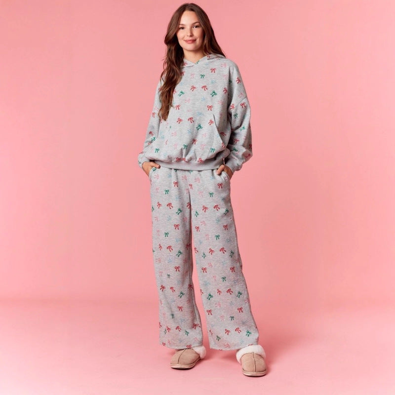 Dames Hoodie Sweatshirt en Hoge Taille Pantalon Pyjama Set