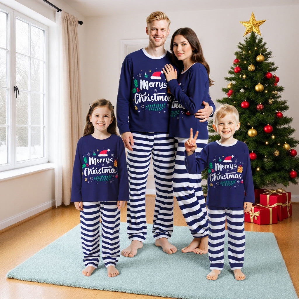 Kerst Pyjama's Familie Nachtkleding Gestreepte Broek