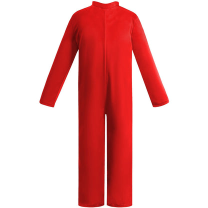 Kerstkostuum Kinderen Cadeaubox met Hoed en Baard Jumpsuit