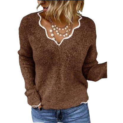 Pullover dames – Schelp uitsnede trui met comfortabele pasvorm en stijl