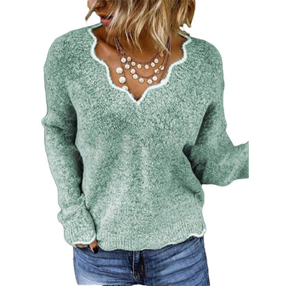 Pullover dames – Schelp uitsnede trui met comfortabele pasvorm en stijl