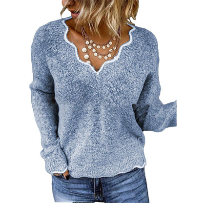 Pullover dames – Schelp uitsnede trui met comfortabele pasvorm en stijl