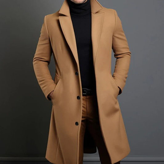 Trenchcoat heren – Modieuze lange trenchcoat van hoogwaardige stof voor elke gelegenheid