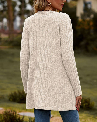 Gebreide cardigan dames – Lange mouwen, zachte stof en casual stijl