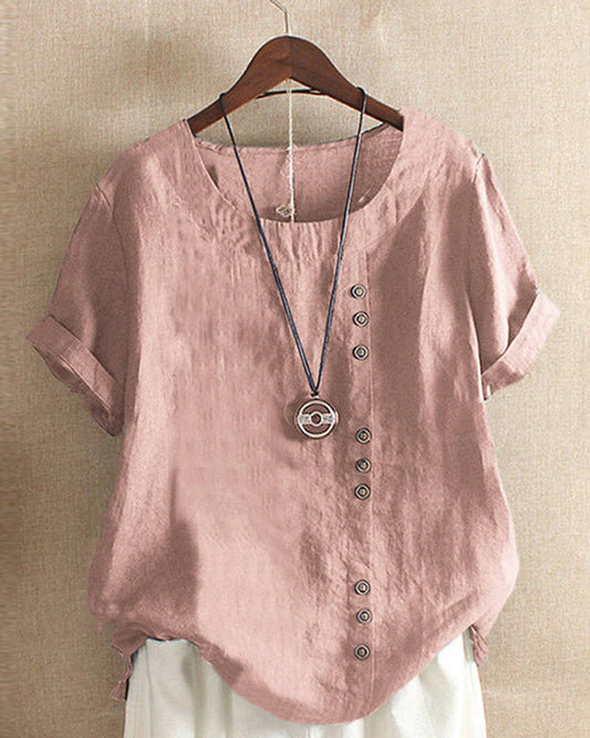 T-shirt dames – Klassiek rondhals T-shirt voor dagelijks comfort en stijl