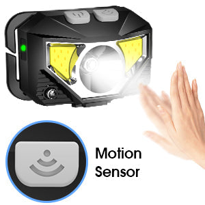 2-Pack LED Hoofdlamp Oplaadbaar Waterdicht Beweging Sensor