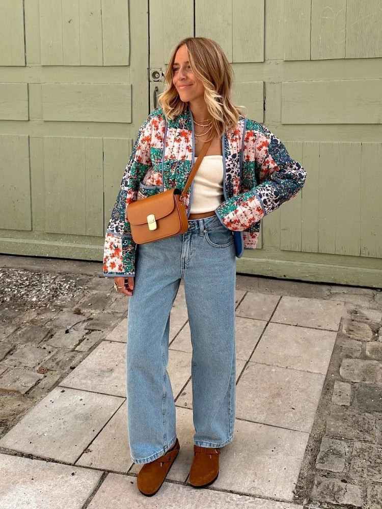 Bloemen Vintage Damesjack – Stijlvol bloemetjesjack voor dames, casual en trendy
