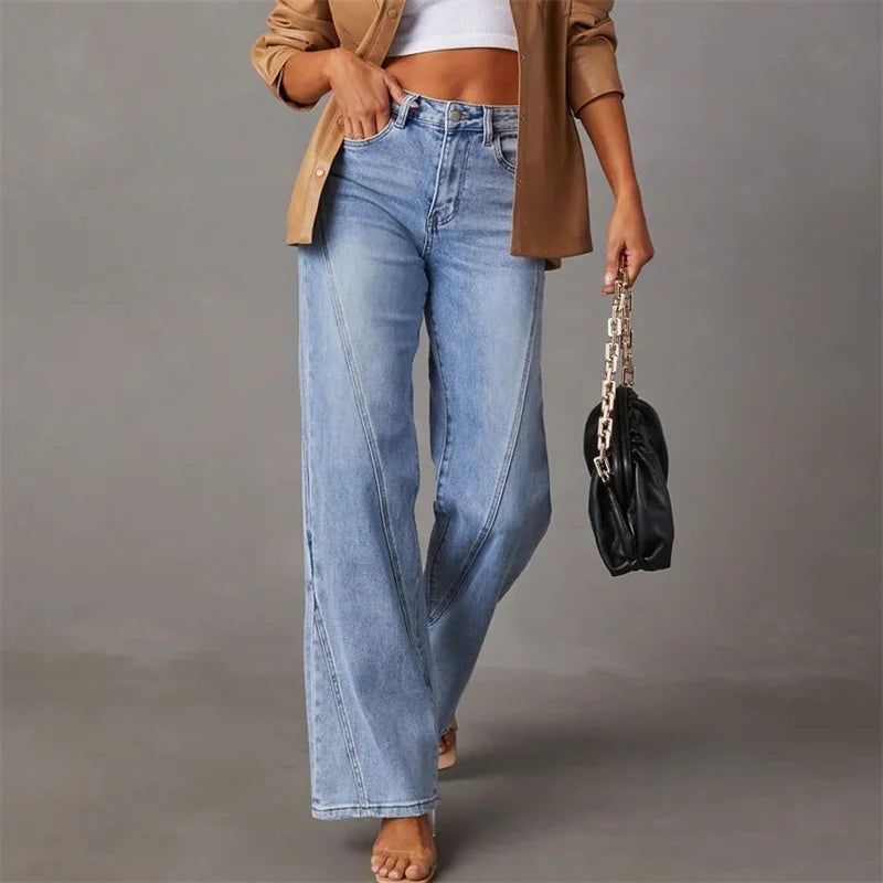Damesjeans hoge taille – Rechte pasvorm, comfortabele denim voor casual stijl
