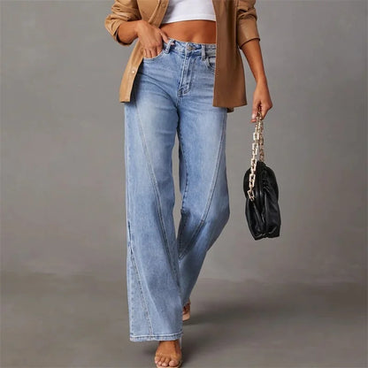 Damesjeans hoge taille – Rechte pasvorm, comfortabele denim voor casual stijl