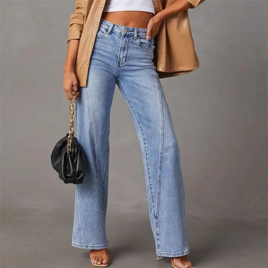 Damesjeans hoge taille – Rechte pasvorm, comfortabele denim voor casual stijl