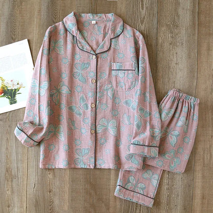 Dames Pyjama-Set Bedrukt – Comfortabele Katoenen Nachtkleding voor Thuis