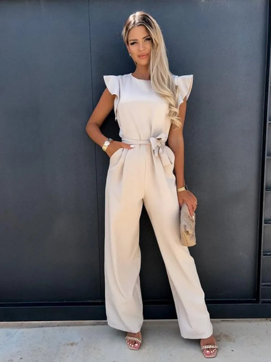 Jumpsuit Dames – Elegante jumpsuit met ceintuur voor feest en casual stijl