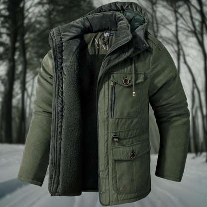 Heren winterjacke dik – Warm gevoerd jack voor heren met capuchon
