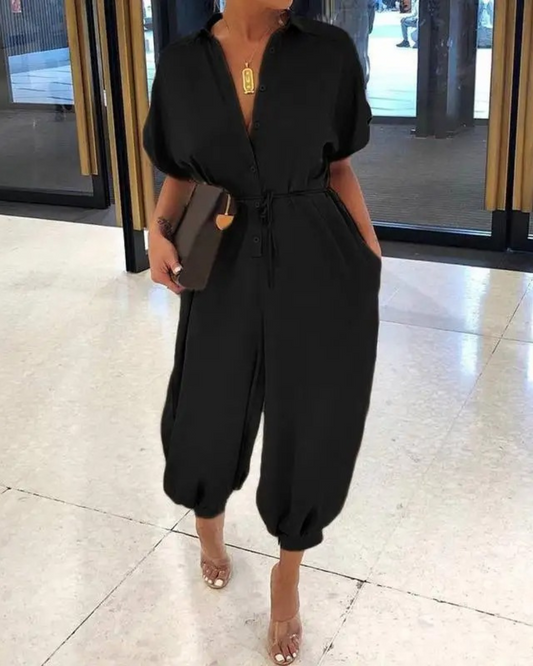 Jumpsuit dames - Elegante knoopspitzenriem met trendy ontwerp voor feesten