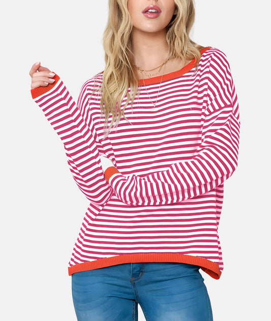 Gestreepte Pullover Dames – Comfortabele Trui met Lange Mouwen en Casual Design