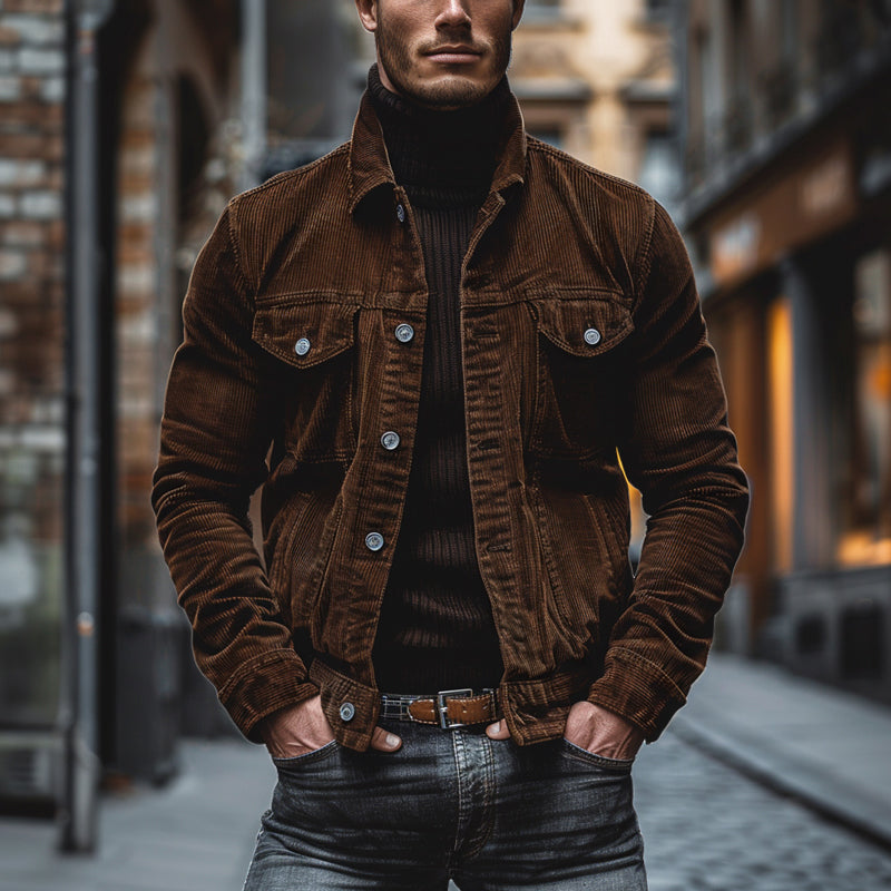 Heren Vintage Jas – Reverskraag Jas voor Casual en Formele Gelegenheden